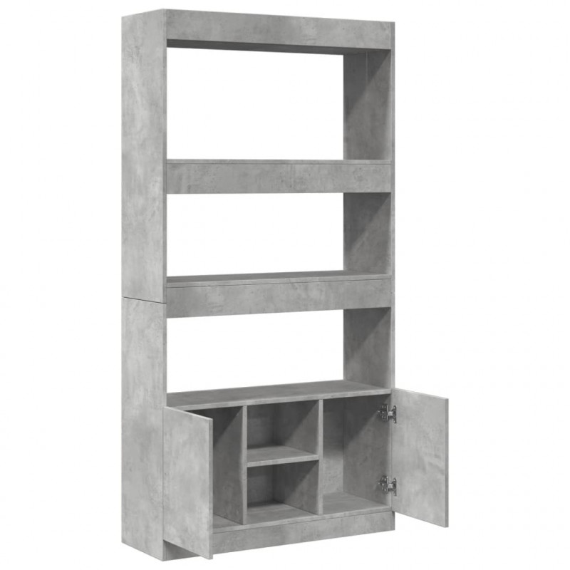 Kredens, szarość betonu, 92x33x180 cm, materiał drewnopochodny