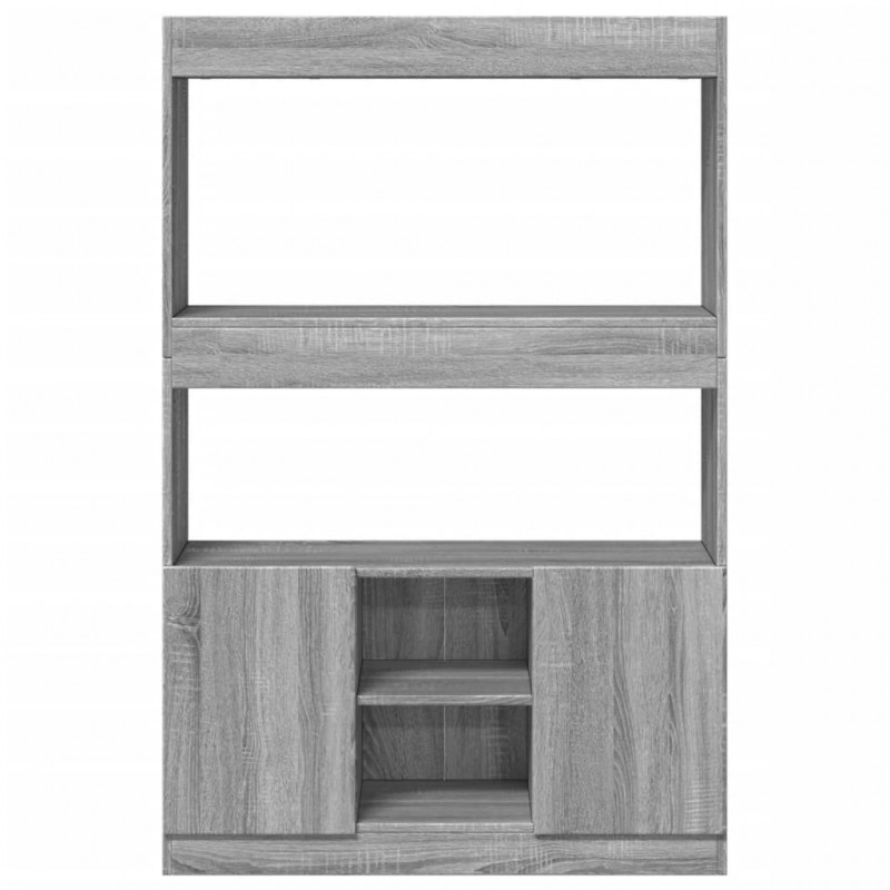 Kredens, szary dąb sonoma, 92x33x140cm, materiał drewnopochodny