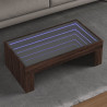 Stolik kawowy z LED Infinity, brązowy dąb, 90x50x30 cm