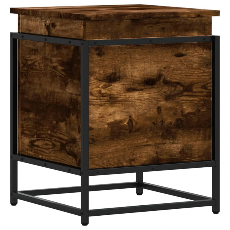 Skrzynia z pokrywą, przydymiony dąb, 40x40x51,5 cm