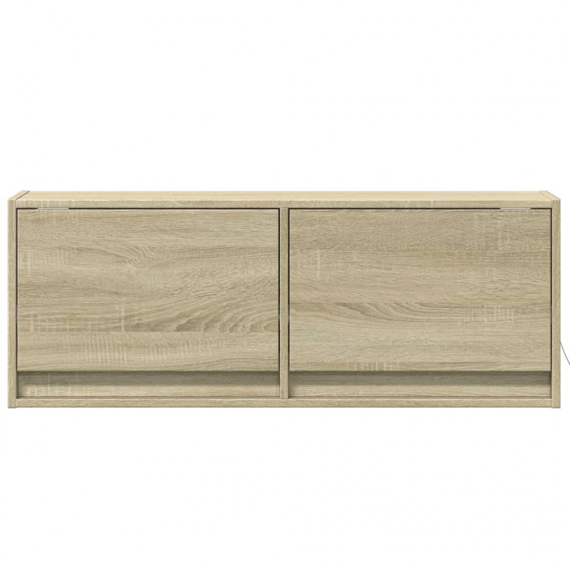 Ścienna szafka TV z LED, dąb sonoma, 100x31x35 cm