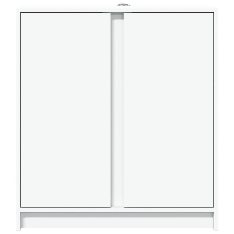 Szafka z LED, biała, 77x34x85 cm, materiał drewnopochodny