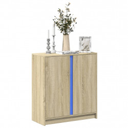 Szafka z LED, dąb sonoma, 77x34x85 cm, materiał drewnopochodny