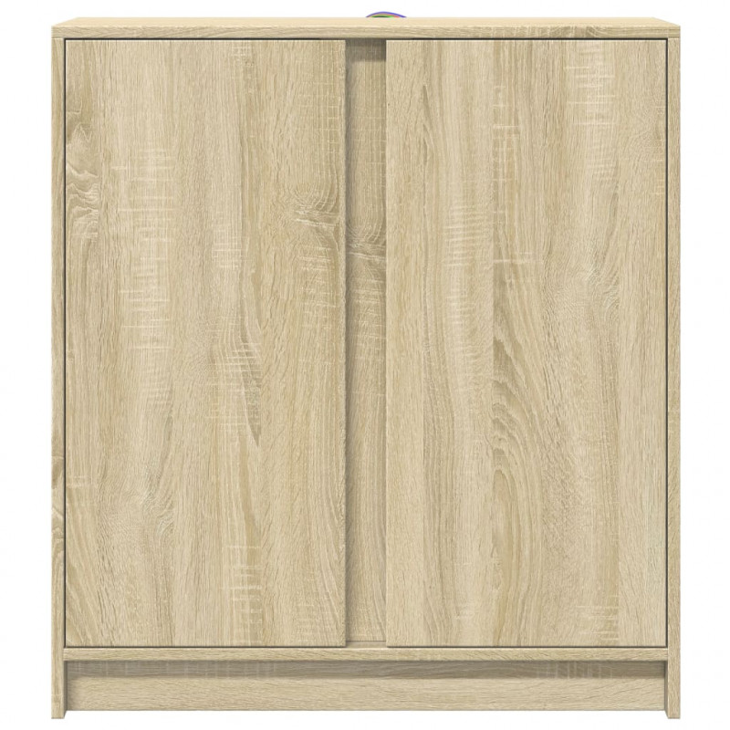 Szafka z LED, dąb sonoma, 77x34x85 cm, materiał drewnopochodny