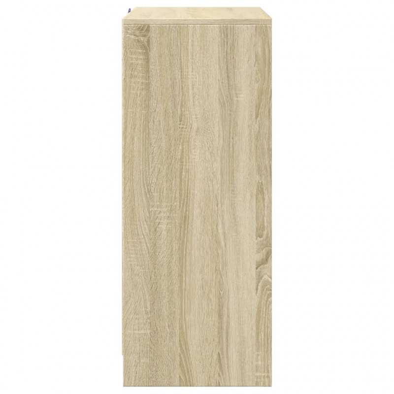 Szafka z LED, dąb sonoma, 77x34x85 cm, materiał drewnopochodny