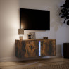 Ścienna szafka TV z LED, przydymiony dąb, 80x31x35 cm