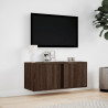 Ścienna szafka TV z LED, brązowy dąb, 80x31x35 cm