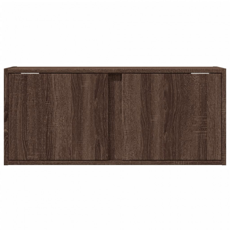 Ścienna szafka TV z LED, brązowy dąb, 80x31x35 cm