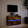 Ścienna szafka TV z LED, przydymiony dąb, 80x31x45 cm