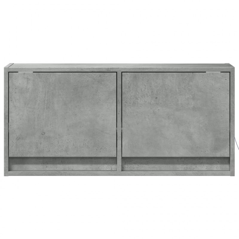 Ścienna szafka TV z LED, szarość betonu, 80x31x35 cm