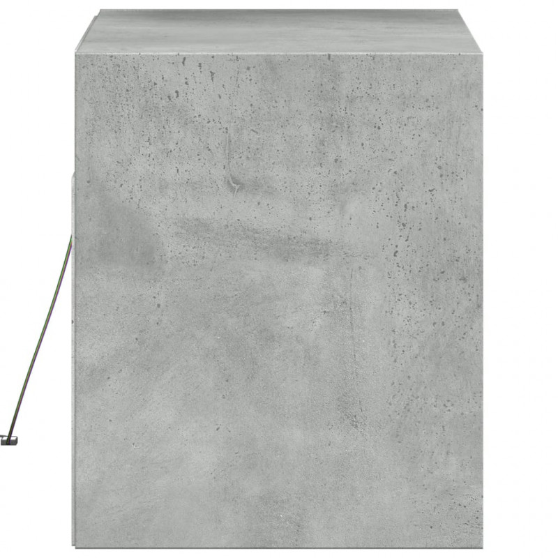 Ścienna szafka TV z LED, szarość betonu, 80x31x35 cm