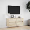 Ścienna szafka TV z LED, dąb sonoma, 100x31x45 cm