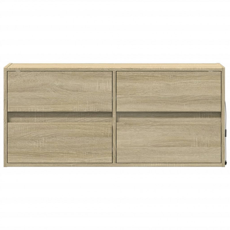 Ścienna szafka TV z LED, dąb sonoma, 100x31x45 cm