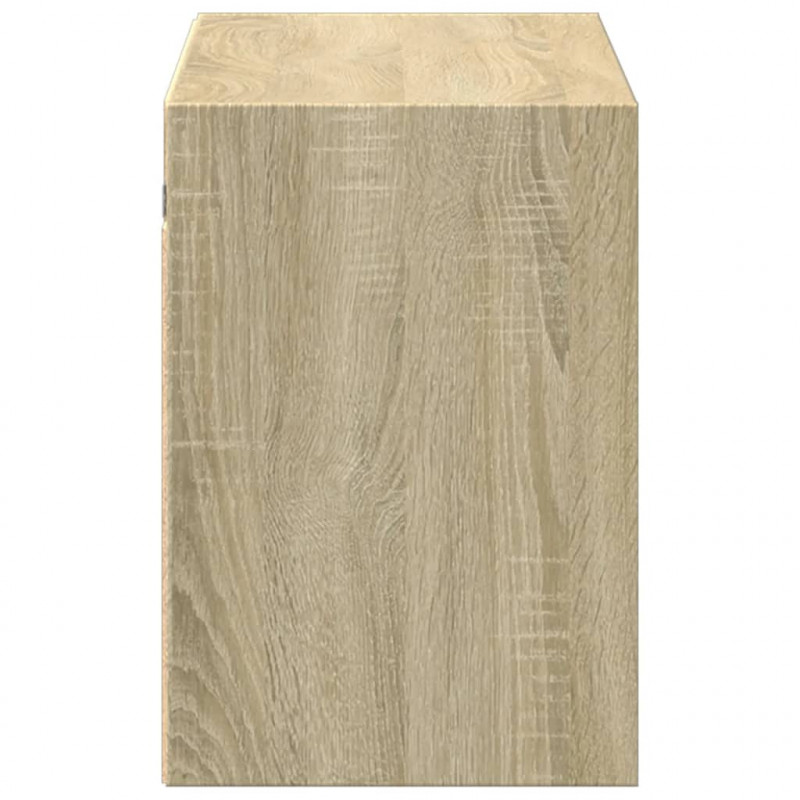 Ścienna szafka TV z LED, dąb sonoma, 100x31x45 cm