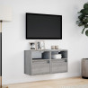 Ścienne szafki TV z LED, 2 szt., szary dąb sonoma, 41x31x45 cm
