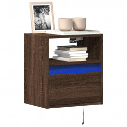 Ścienne szafki TV z LED, 2 szt., brązowy dąb, 41x31x45 cm