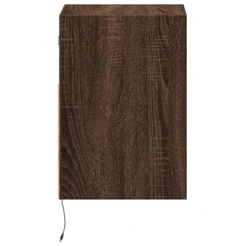 Ścienne szafki TV z LED, 2 szt., brązowy dąb, 41x31x45 cm