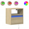 Ścienne szafki TV z LED, 2 szt., dąb sonoma, 41x31x45 cm