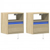 Ścienne szafki TV z LED, 2 szt., dąb sonoma, 41x31x45 cm