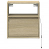 Ścienne szafki TV z LED, 2 szt., dąb sonoma, 41x31x45 cm