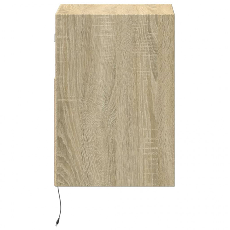 Ścienne szafki TV z LED, 2 szt., dąb sonoma, 41x31x45 cm