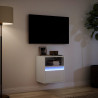 Ścienna szafka TV z LED, biała, 41x31x45 cm