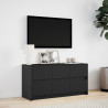 Szafka TV z LED, czarna, 100x34x50 cm, materiał drewnopochodny