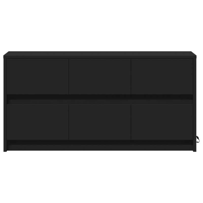 Szafka TV z LED, czarna, 100x34x50 cm, materiał drewnopochodny