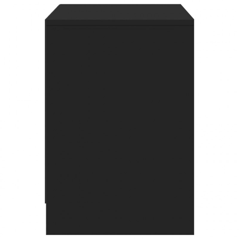 Szafka TV z LED, czarna, 100x34x50 cm, materiał drewnopochodny