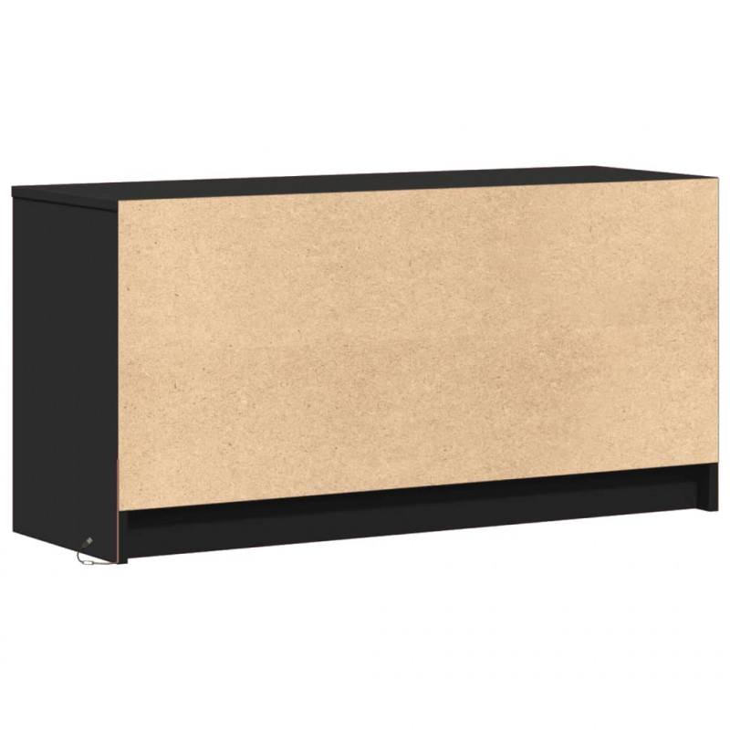 Szafka TV z LED, czarna, 100x34x50 cm, materiał drewnopochodny