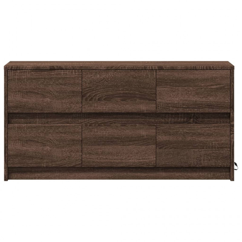 Szafka pod TV z LED, brązowy dąb, 100x34x50 cm