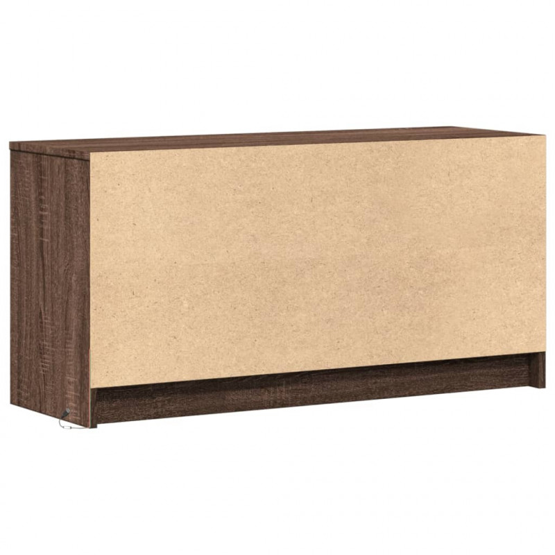 Szafka pod TV z LED, brązowy dąb, 100x34x50 cm