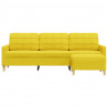 Sofa 3-osobowa, jasnożółta, 210 cm, tapicerowana tkaniną