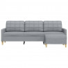 3-osobowa sofa z podnóżkiem, jasnoszary, 210 cm, tkaniną