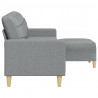 3-osobowa sofa z podnóżkiem, jasnoszary, 210 cm, tkaniną