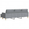 3-osobowa sofa z podnóżkiem, jasnoszary, 210 cm, tkaniną
