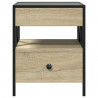 Stolik nocny z LED Infinity, dąb sonoma, 40x40x51 cm
