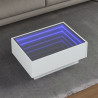 Stolik kawowy z LED, biały, 70x50x30cm, materiał drewnopochodny