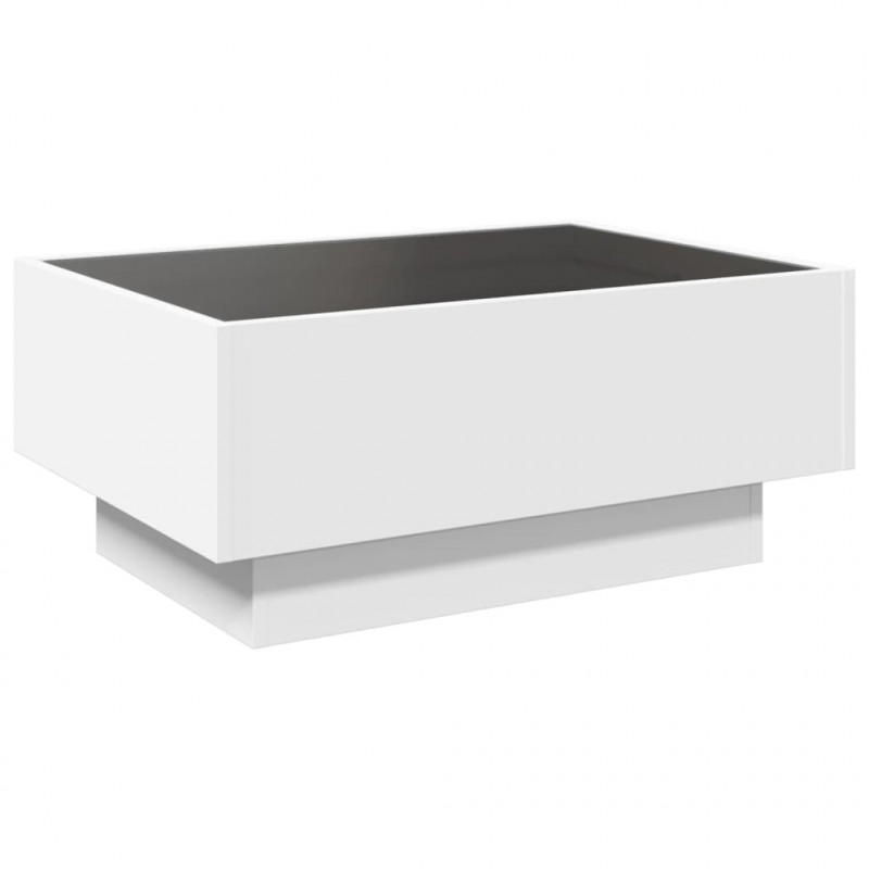 Stolik kawowy z LED, biały, 70x50x30cm, materiał drewnopochodny
