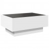Stolik kawowy z LED, biały, 70x50x30cm, materiał drewnopochodny