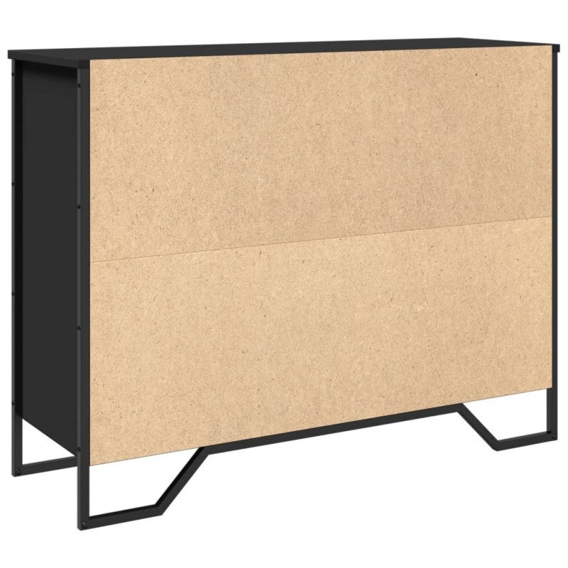 Szafka, czarna, 97x32,5x74,5 cm, materiał drewnopochodny