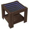 Stolik kawowy z LED, brązowy dąb, 53x53x45 cm