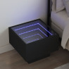 Stolik nocny z LED Infinity, czarny, 40x40x30 cm