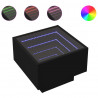 Stolik nocny z LED Infinity, czarny, 40x40x30 cm
