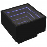 Stolik nocny z LED Infinity, czarny, 40x40x30 cm