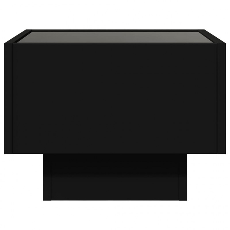 Stolik nocny z LED Infinity, czarny, 40x40x30 cm