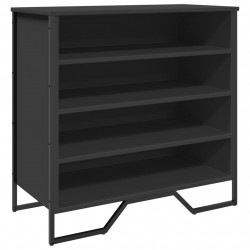 Szafka na buty, czarna, 80x38x78 cm, materiał drewnopochodny