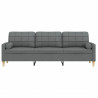 3-osobowa sofa z poduszkami, ciemnoszara, 210 cm, obita tkaniną