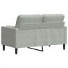 2-osobowa sofa z poduszkami, jasnoszara, 120 cm, aksamit