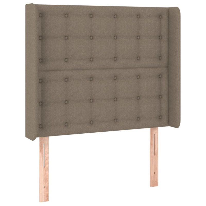Zagłówek uszak, taupe, 103x16x118/128 cm, tkanina
